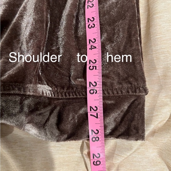 ESSUE Velour Paris Jacket Mocha Zip Up Oversized Hoodie Pockets SMALL - Picture 13 of 17